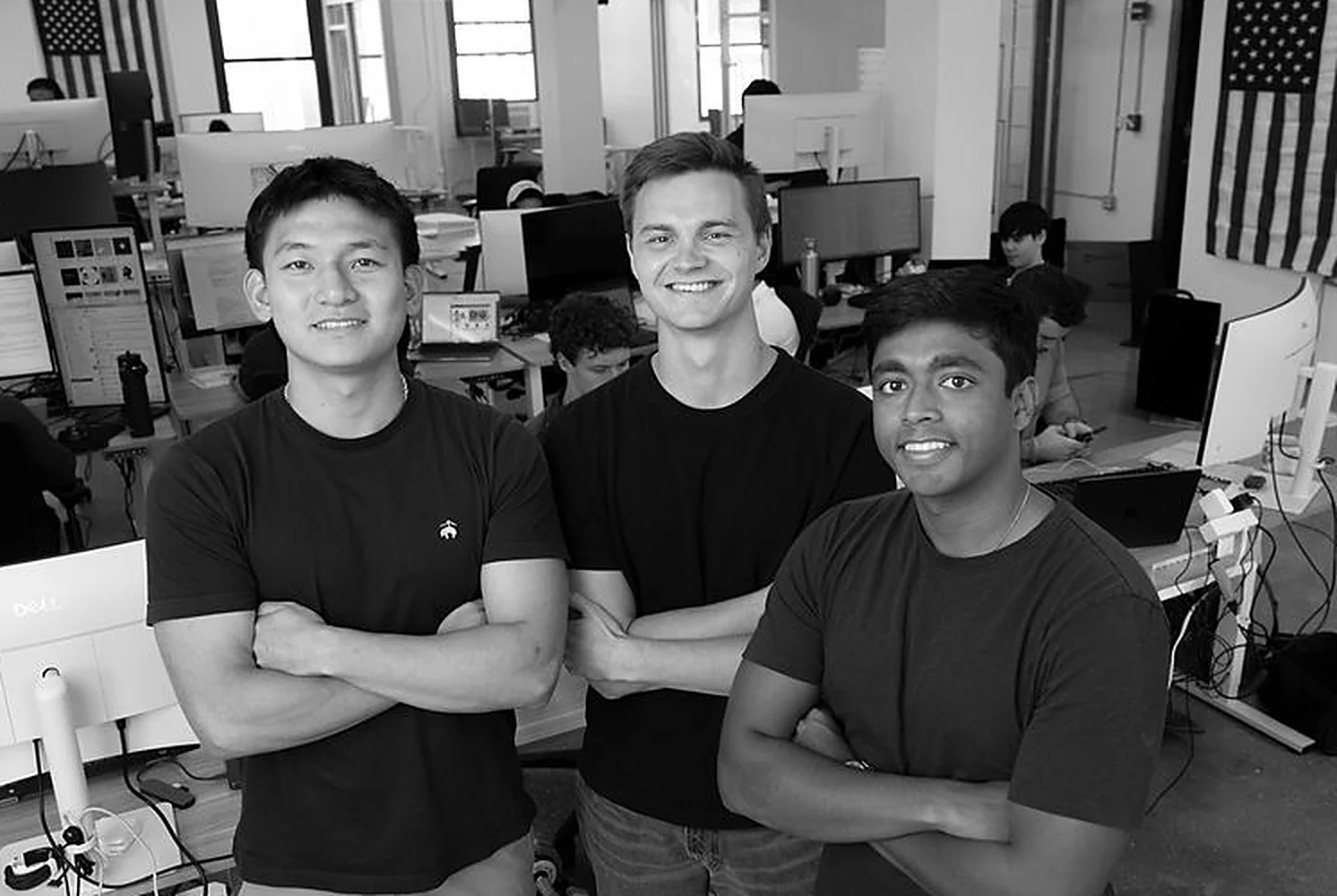 Rick Li, Sean McCabe and Kushan Weerakoon on the ProDex engineering floor